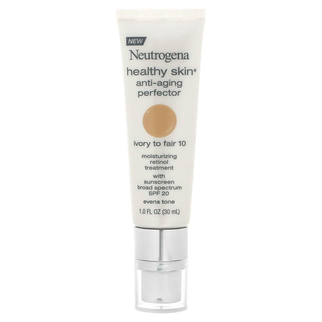 Neutrogena, Healthy Skin Anti-Aging Perfector, SPF 20, Ivory To Fair 10, 1 fl oz (30 ml) - Supply Center USA