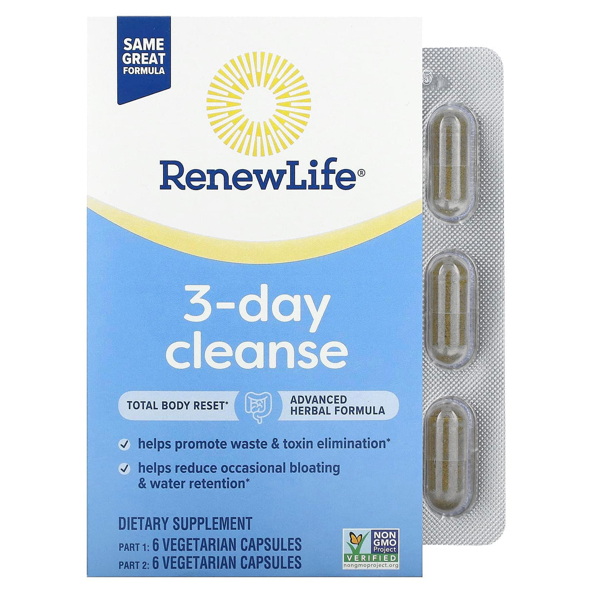 Renew Life, 3-Day Cleanse , 12 Vegetarian Capsules - Supply Center USA