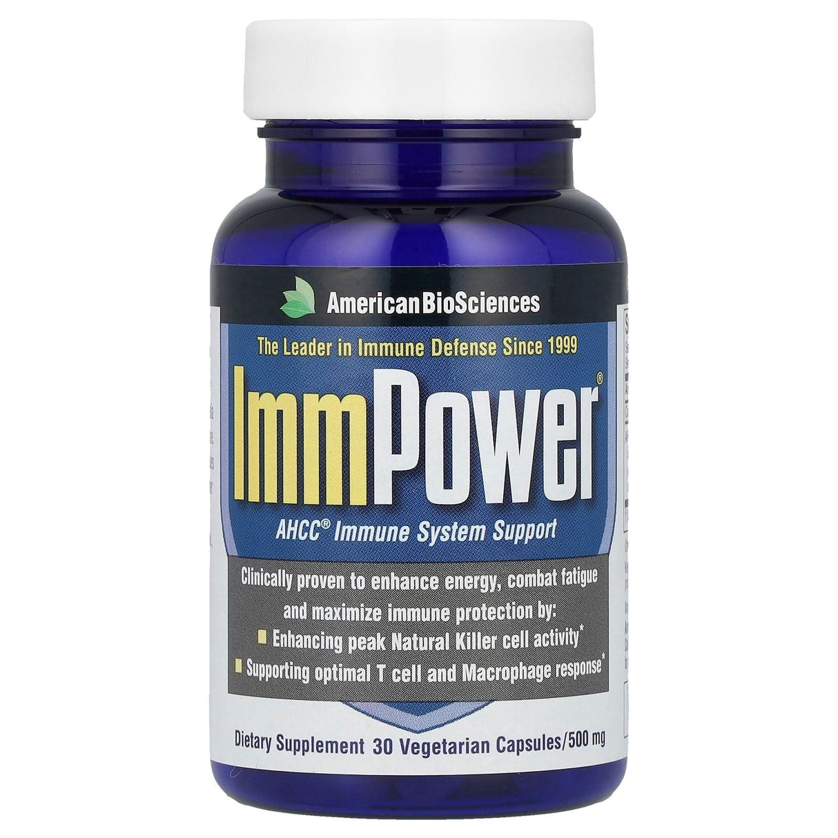 American Biosciences, ImmPower®, AHCC® Immune System Support, 1,000 mg, 30 Vegetarian Capsules (500 mg per Capsule) - Supply Center USA