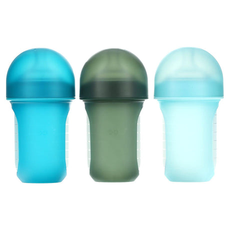 Boon, Nursh, Silicone Pouch Bottle, 3m+, Medium, 3 Bottles, 8 oz (236 ml) Each - Supply Center USA