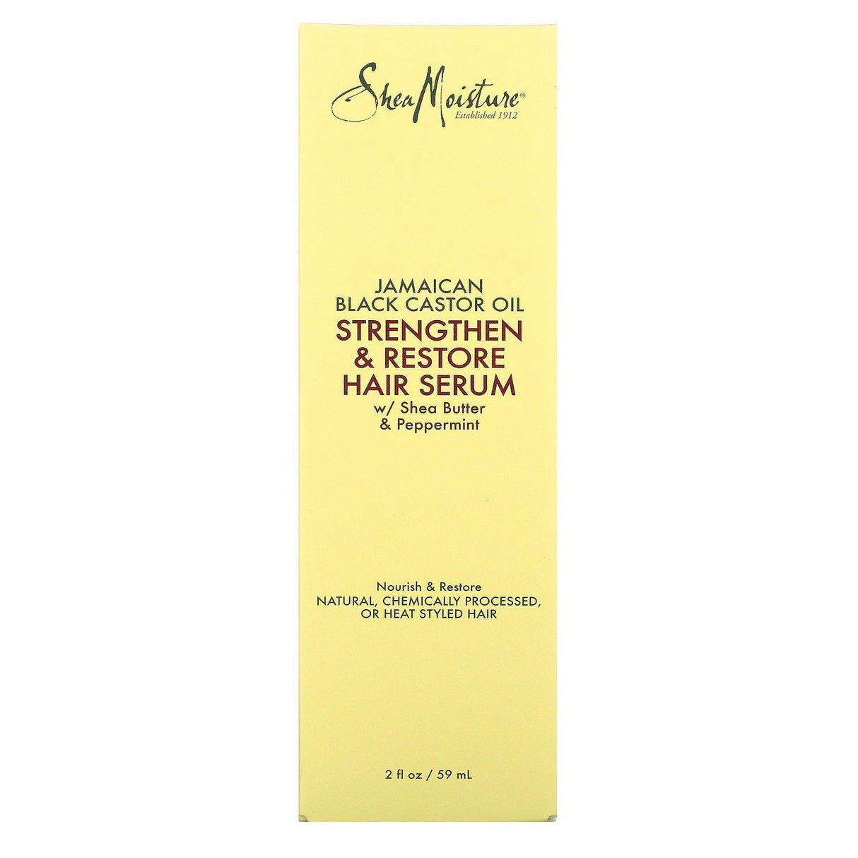 SheaMoisture, Jamaican Black Castor Oil, Strengthen & Restore Hair Serum, 2 fl oz (59 ml) - Supply Center USA