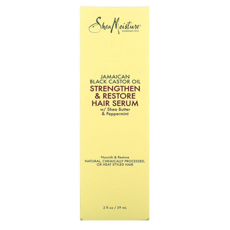 SheaMoisture, Jamaican Black Castor Oil, Strengthen & Restore Hair Serum, 2 fl oz (59 ml) - Supply Center USA