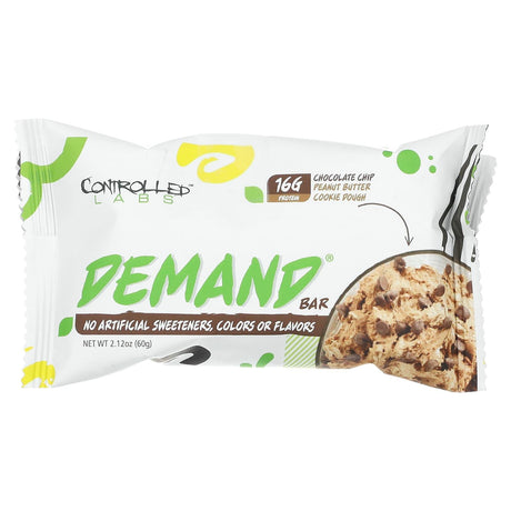 Controlled Labs, Demand Bar, Chocolate Chip, Peanut Butter Cookie Dough, 12 Bars, 2.12 oz (60 g) Each - Supply Center USA