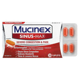 Mucinex, Sinus-Max, Severe Congestion & Pain, Maximum Strength, For Ages 12+, 20 Caplets - Supply Center USA