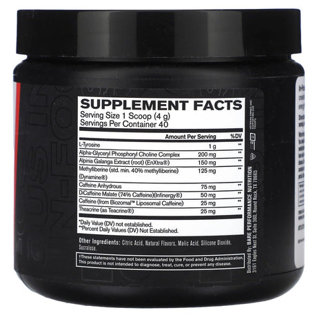 Bare Performance Nutrition, In-Focus, Watermelon Passion Fruit, 5.6 oz (160 g) - Supply Center USA