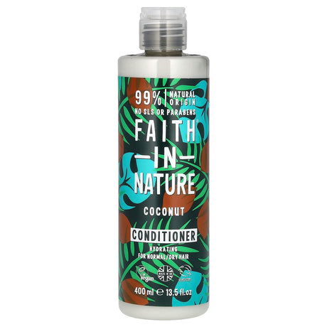 Faith in Nature, Conditioner, For Normal/Dry Hair, Coconut, 13.5 fl oz (400 ml) - Supply Center USA