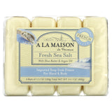 A La Maison de Provence, Hand & Body Bar Soap, Fresh Sea Salt, 4 Bars, 3.5 oz Each