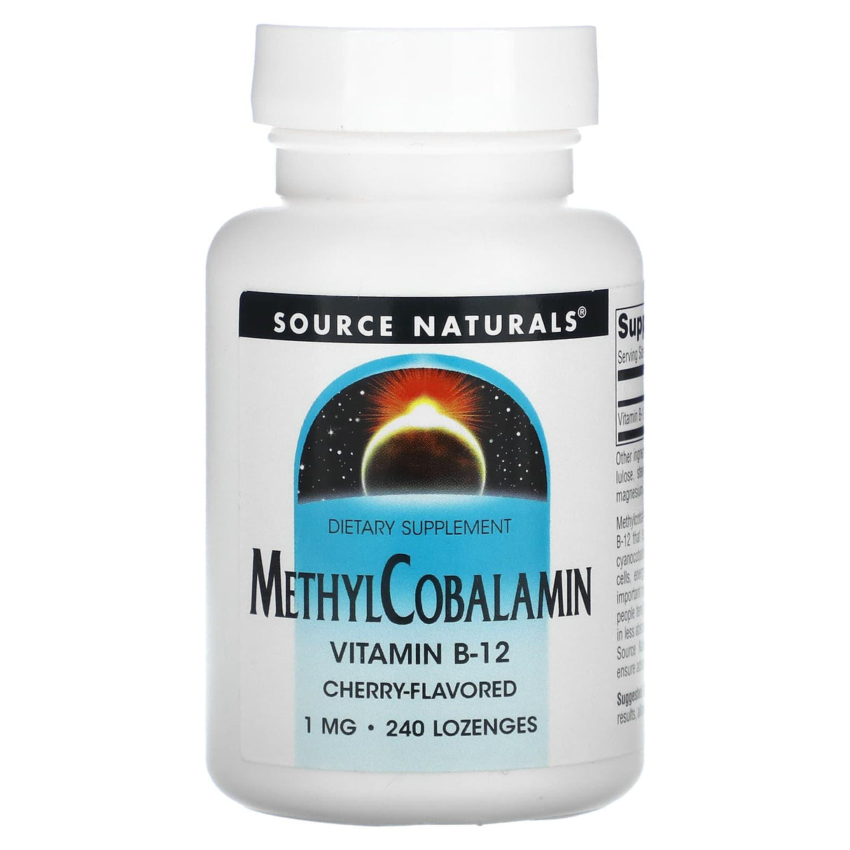 Source Naturals, MethylCobalamin (Vitamin B12), Cherry, 1 mg, 240 Lozenges - Supply Center USA