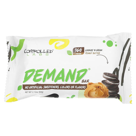 Controlled Labs, Demand Bar, Cookies N' Cream Peanut Butter, 12 Bars, 2.12 oz (60 g) Each - Supply Center USA