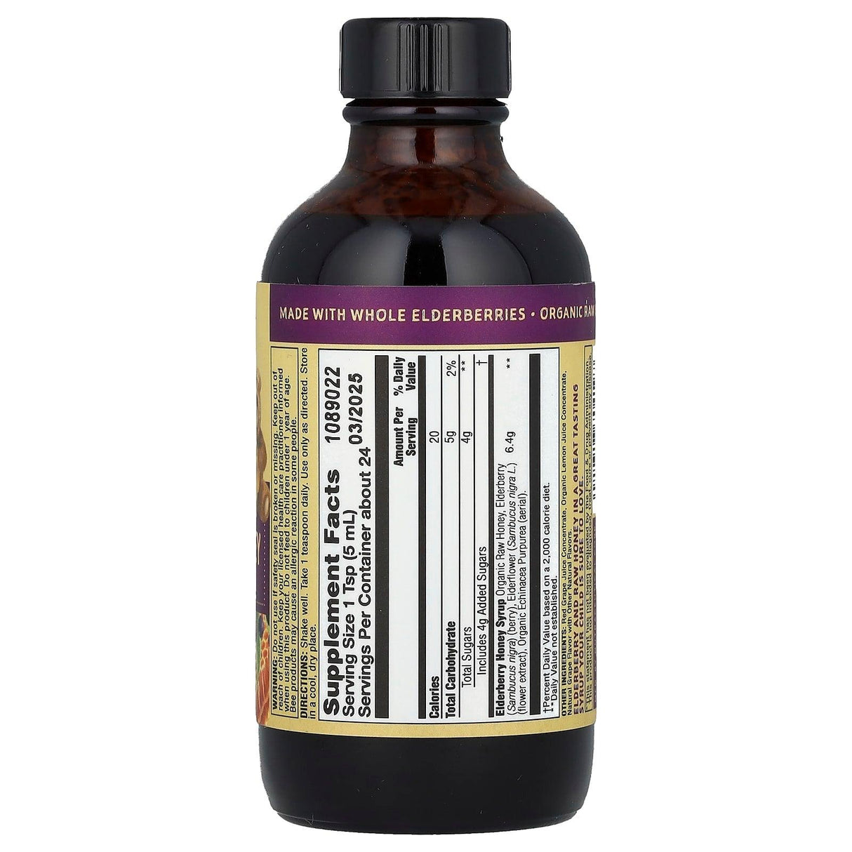 Honey Gardens, For Kids, Wellness Syrup, Elderberry & Honey, 4 fl oz (118 ml) - Supply Center USA