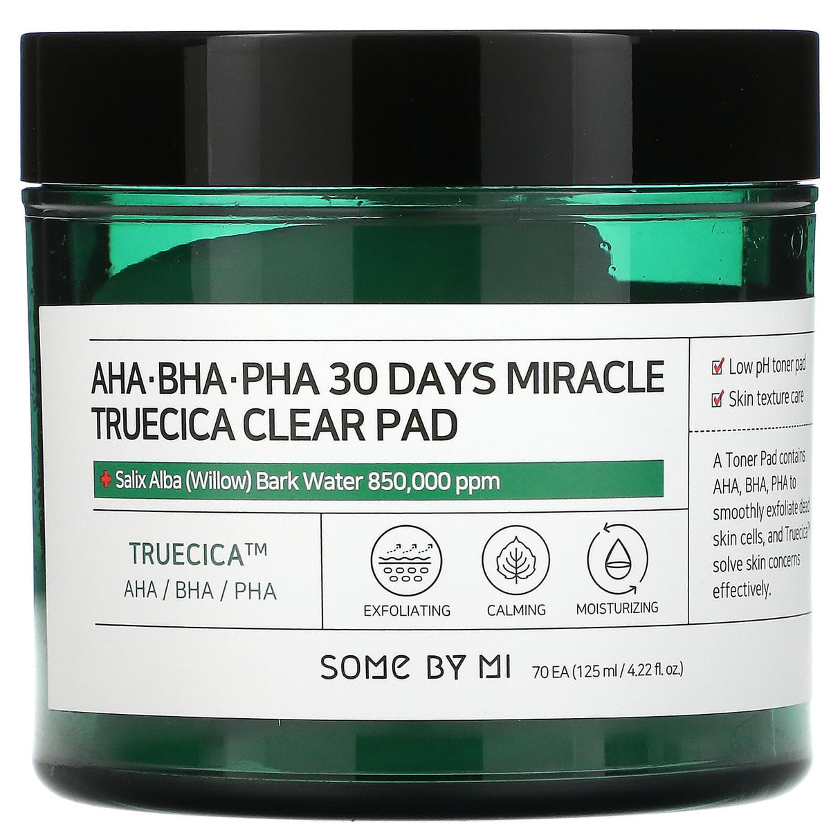 SOME BY MI, AHA/BHA/PHA 30 Days Miracle Truecica Clear Pad, 70 Pads, 4.22 fl oz (125 ml) - Supply Center USA