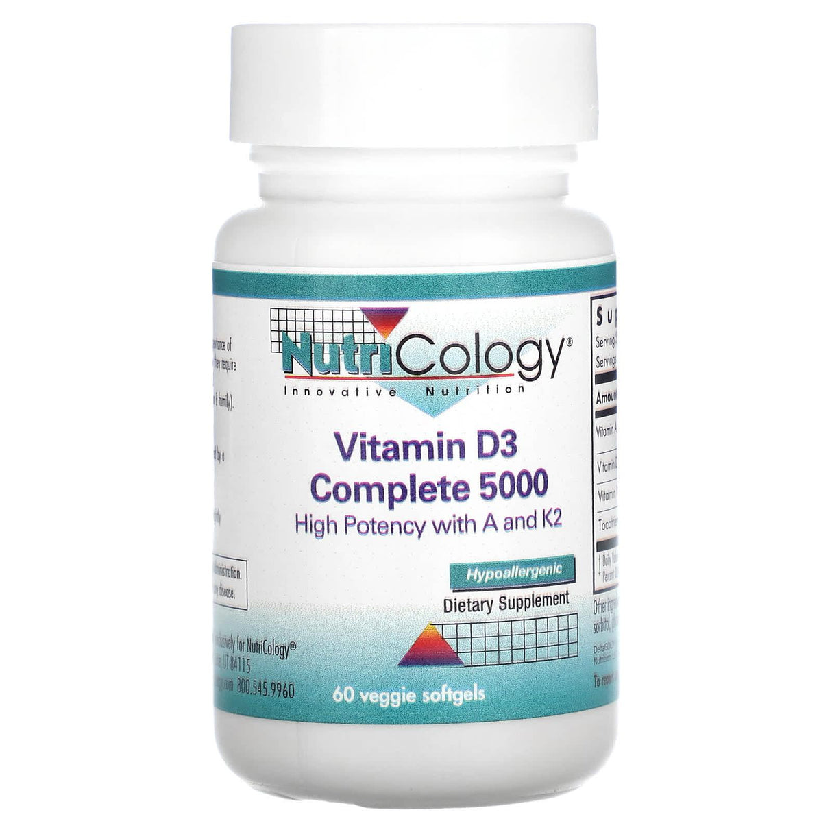 Nutricology, Vitamin D3 Complete 5000, 60 Veggie Softgels - Supply Center USA