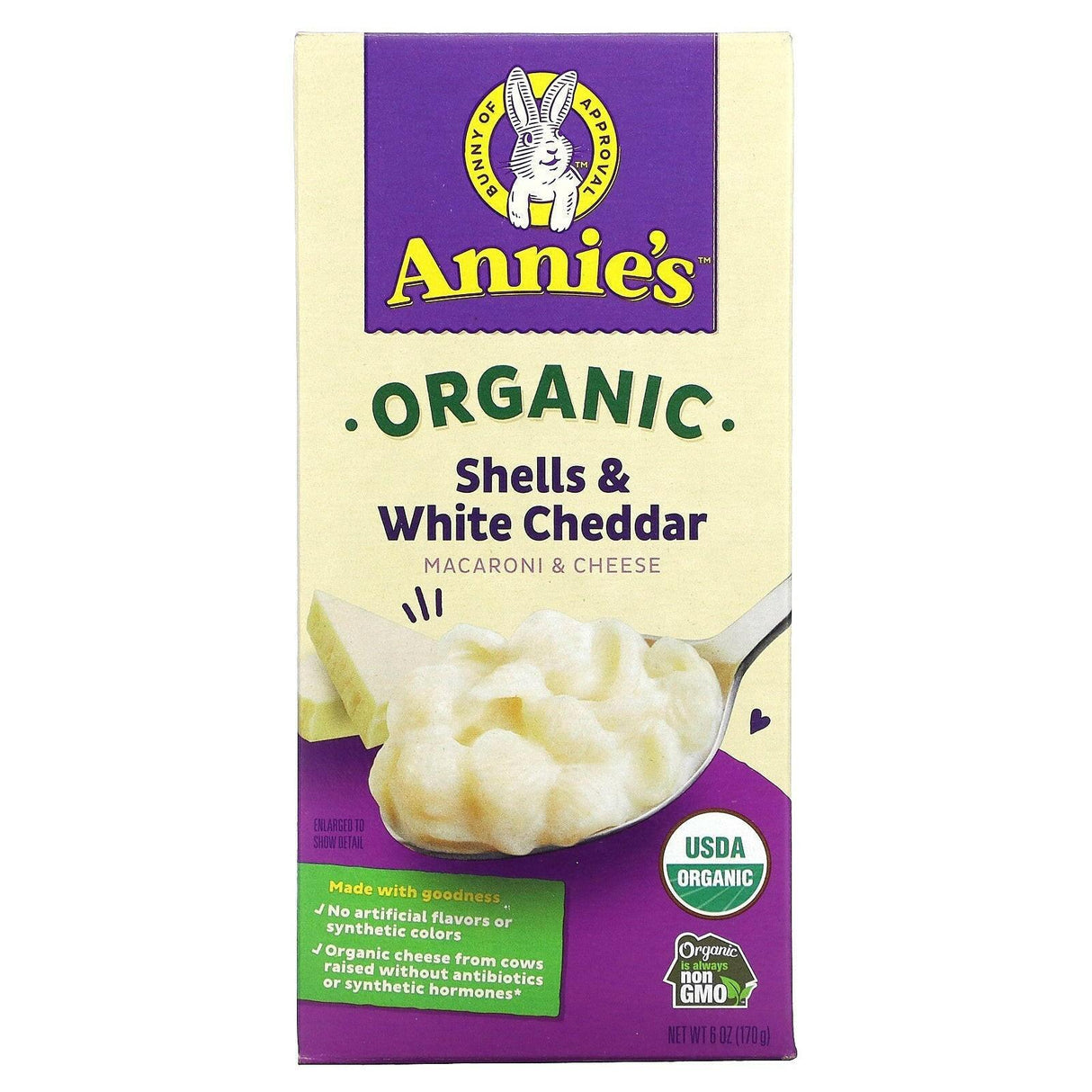 Annie's Homegrown, Organic Macaroni & Cheese, Shells & Real Aged Cheddar, 6 oz (170 g) - Supply Center USA