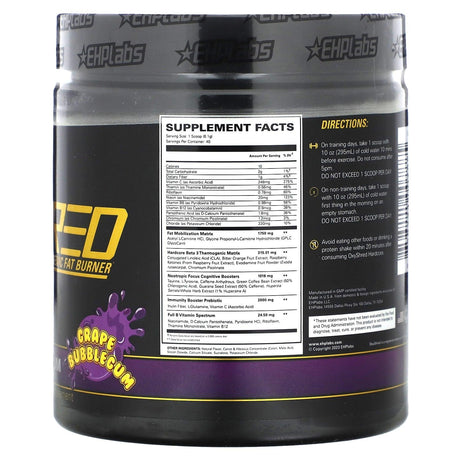 EHPlabs, Oxyshred, Hardcore Thermogenic Fat Burner, Grape Bubblegum, 8.6 oz (244 g) - Supply Center USA