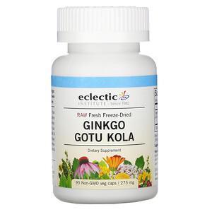 Eclectic Institute, Raw Fresh Freeze-Dried, Ginkgo Gotu Kola, 275 mg, 90 Non-GMO Veg Caps - Supply Center USA