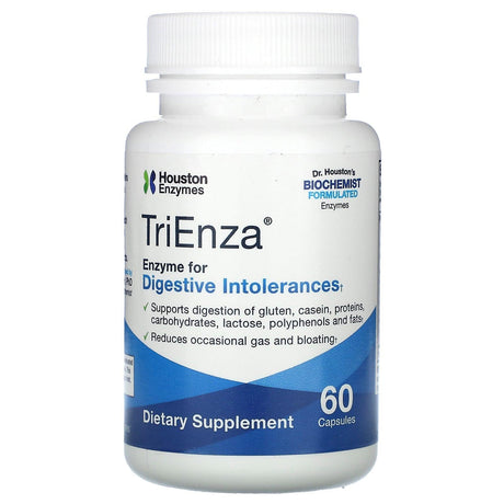 Houston Enzymes, TriEnza, Enzyme For Digestive Intolerances, 60 Capsules - Supply Center USA