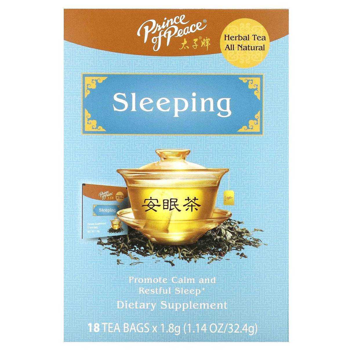 Prince of Peace, Herbal Tea, Sleeping, 18 Tea Bags, 1.14 oz (32.4 g) - Supply Center USA