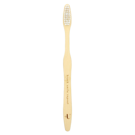 Plus Ultra, Bamboo Toothbrush, Brush Smile Repeat, Soft, Adult, 1 Toothbrush - Supply Center USA