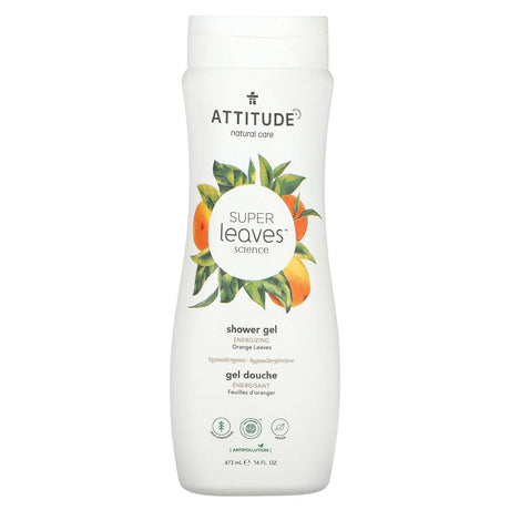 ATTITUDE, Super Leaves Science, Shower Gel, Energizing, Orange Leaves, 16 fl oz (473 ml) - Supply Center USA