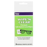 Flents, Wipe 'N Clear, Premium Soft-Quilted Lens Wipes, 20 Individually Wrapped Wipes - Supply Center USA