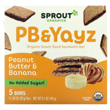 Sprout Organics, PB & Yayz, Organic Snack Sized Sandwich Bar, Peanut Butter & Banana, 5 Bars, 1.02 oz (29 g) Each - Supply Center USA