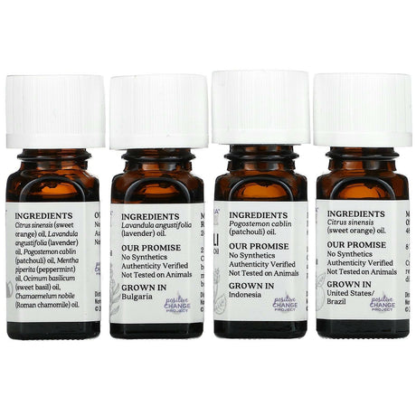 Aura Cacia, Discover Relaxation Kit, Essential Oils, 4 Bottles, 0.25 fl oz (7.4 ml ) Each - Supply Center USA