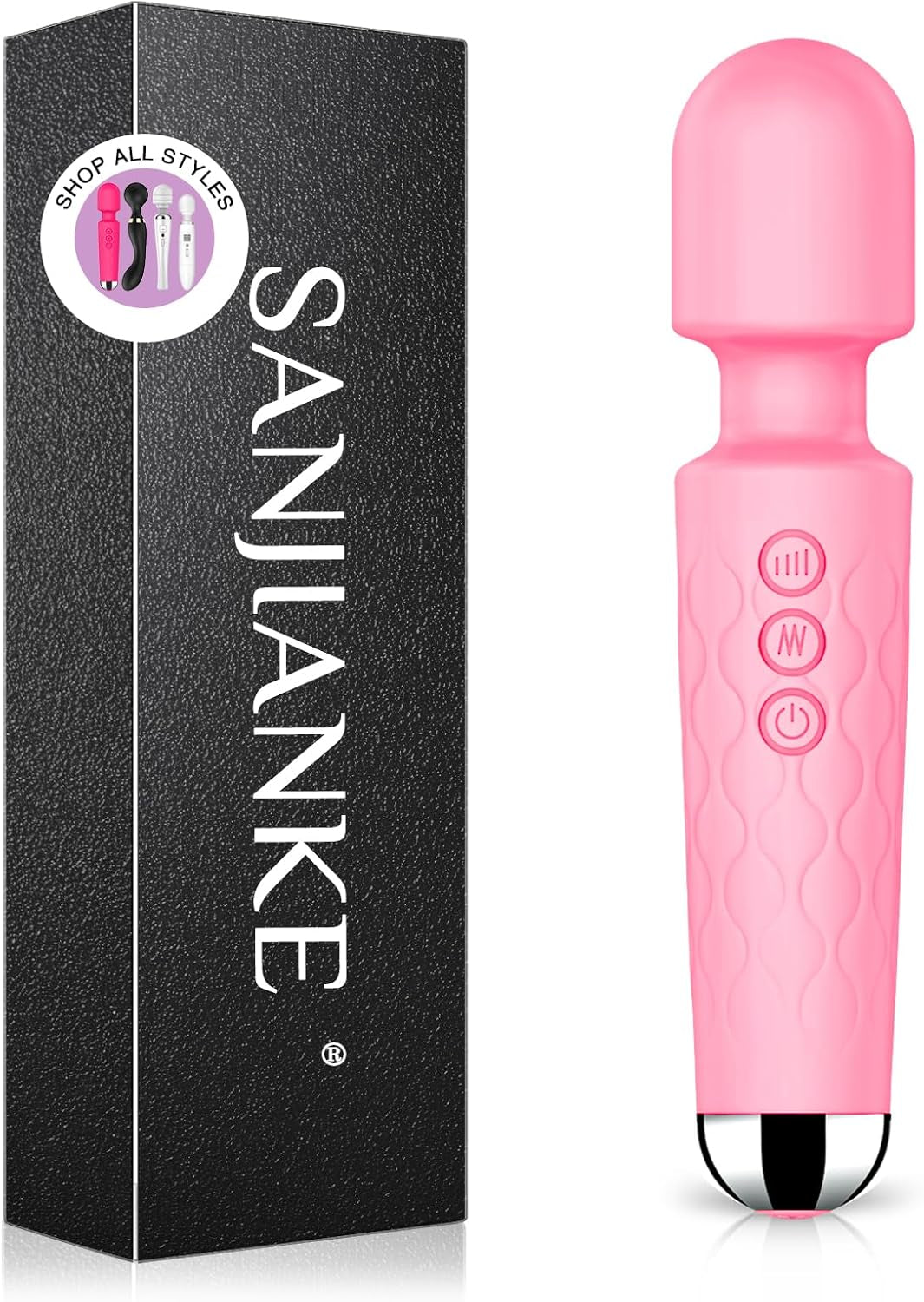 Vibrator Wand,Adult Sex Toy Wand, G Spot Dildo, Clit Vibrator, Sex Vibrators,Clitoris Stimulation,With 8 Speeds & 20 Patterns, Quiet,Fully Waterproof,Vibrating Wand for Her Pleasure (Rose Red)