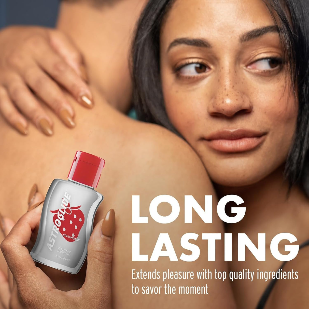 Astroglide Water Based Flavored (2.5Oz), Edible Strawberry Personal Lubricant for Men, Women and Couples, Safe for Toys, Travel-Friendly Size