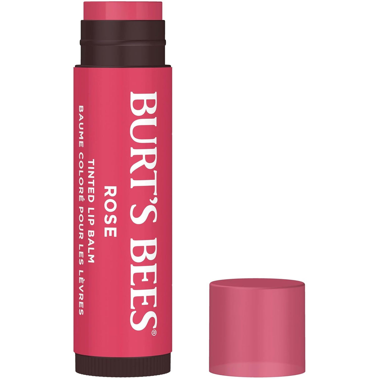 Burt’S Bees Tinted Lip Balm Rose; 8 Hour Moisture; Provides a Hint of Color; Nourishing Shea Butter; 100% Natural Origin; 1 Tube; 0.15 Oz. (Package May Vary)