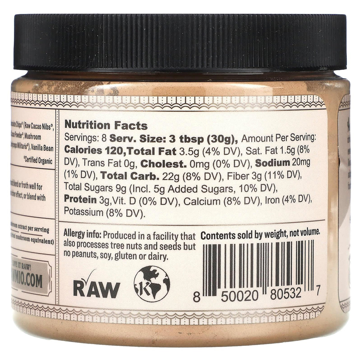 Rawmio, Oat Milk Mushroom Hot Chocolate, 8.5 oz (240 g) - Supply Center USA