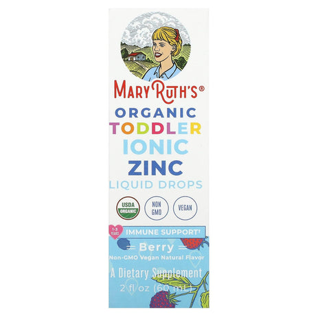 MaryRuth's, Organic Toddler Ionic Zinc Liquid Drops, 1-3 Years, Berry, 2 fl oz (60 ml) - Supply Center USA