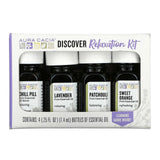 Aura Cacia, Discover Relaxation Kit, Essential Oils, 4 Bottles, 0.25 fl oz (7.4 ml ) Each - Supply Center USA