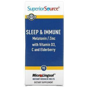 Superior Source, Sleep & Immune, 90 MicroLingual Instant Dissolve Melts - Supply Center USA