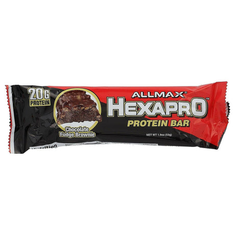 ALLMAX, Hexapro Protein Bar, Chocolate Fudge Brownie, 12 Bars, 1.9 oz (53 g) Each - Supply Center USA