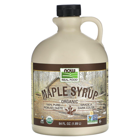 NOW Foods, Real Food, Organic Maple Syrup, Grade A, Dark Color, 16 fl oz (473 ml) - Supply Center USA