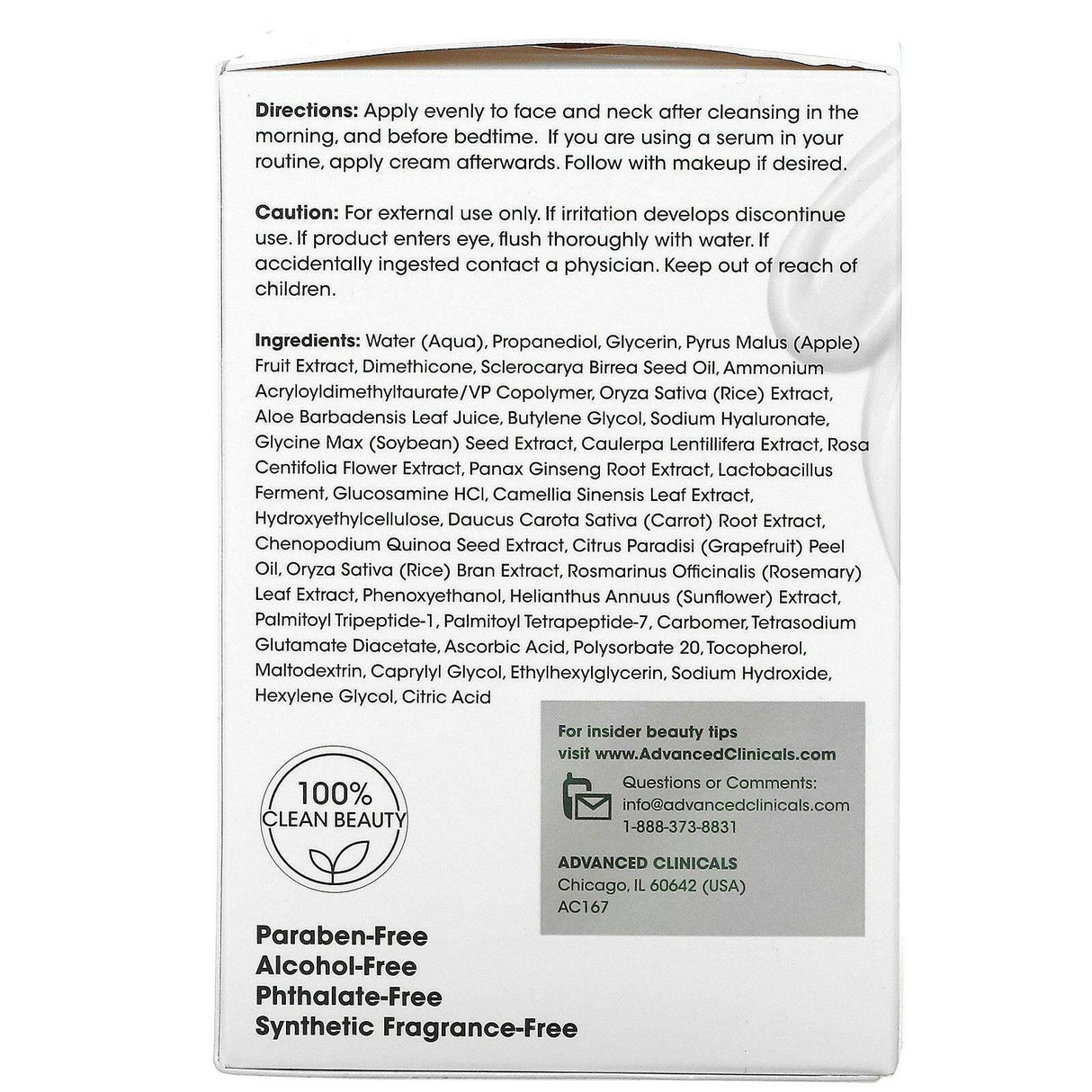 Advanced Clinicals, Plant-Based Collagen, Multi-Lift Moisturizer, 2 fl oz (59 ml) - Supply Center USA