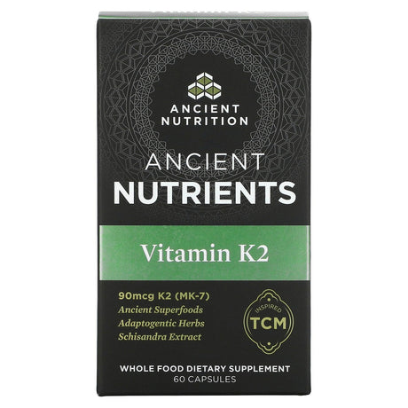 Dr. Axe / Ancient Nutrition, Ancient Nutrients, Vitamin K2, 60 Capsules - Supply Center USA