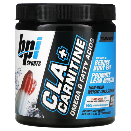 BPI Sports, CLA + Carnitine, Rainbow Ice, 12.34 oz (350 g) - Supply Center USA