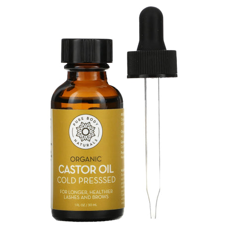 Pure Body Naturals, Organic Cold Pressed Castor Oil Kit, 1 fl oz (30 ml) - Supply Center USA