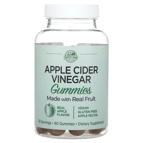 Country Farms, Apple Cider Vinegar Gummies, Real Apple, 60 Gummies - Supply Center USA