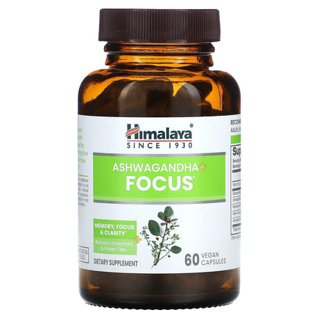 Himalaya, Ashwagandha + Focus , 60 Vegan Capsules - Supply Center USA