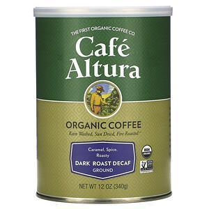 Cafe Altura, Organic Coffee, Dark Roast Decaf, Ground, 12 oz (340 g) - Supply Center USA