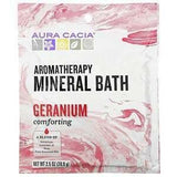 Aura Cacia, Aromatherapy Mineral Bath, Comforting Geranium, 2.5 oz (70.9 g) - Supply Center USA