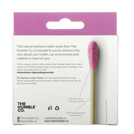 The Humble Co., Bamboo Cotton Swabs, Purple, 100 Swabs - Supply Center USA