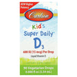 Carlson, Kid's Super Daily D3, 15 mcg (600 IU), 90 Vegetarian Drops, 0.086 fl oz (2.54 ml) - Supply Center USA