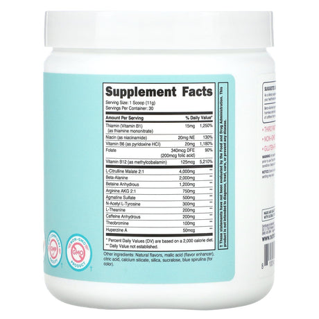 Nutricost, Women, Pre-Workout Complex With Vitamin B12 & Folate, Blue Raspberry, 12 oz (342 g) - Supply Center USA