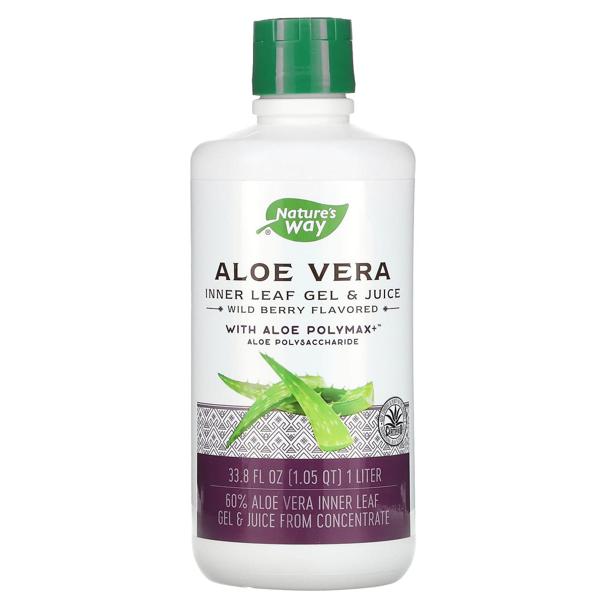 Nature's Way, Aloe Vera, Inner Leaf Gel & Juice with Aloe Polymax, Wild Berry, 33.8 fl oz (1 Liter) - Supply Center USA