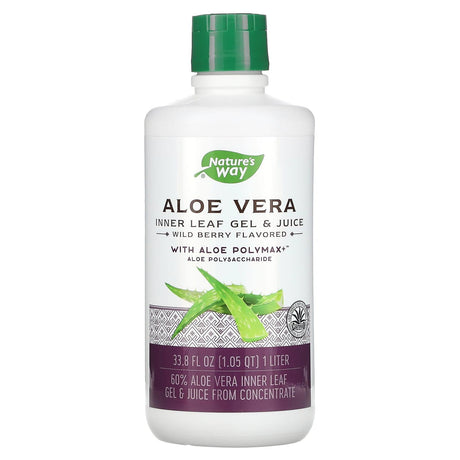 Nature's Way, Aloe Vera, Inner Leaf Gel & Juice with Aloe Polymax, Wild Berry, 33.8 fl oz (1 Liter) - Supply Center USA