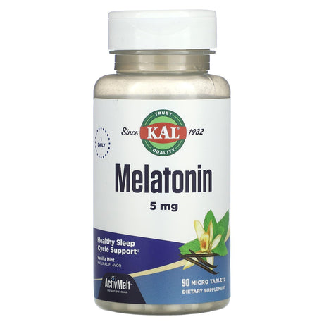 KAL, Melatonin, Vanilla Mint, 5 mg, 90 Micro Tablets - Supply Center USA