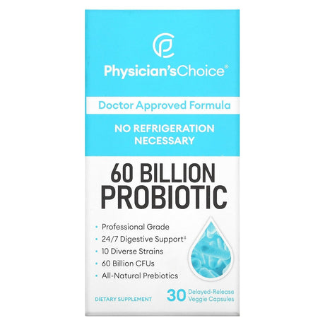 Physician's Choice, 60 Billion Probiotic, 30 Delayed-Release Veggie Capsules - Supply Center USA